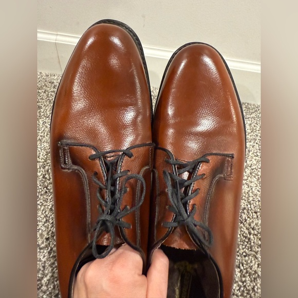 Hofheimer's Cavaliers men's brown leather Oxford dress shoes, size 12 - Picture 5 of 16